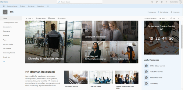 Premium HR SharePoint Site