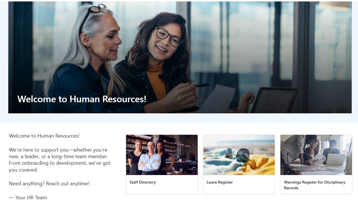 Standard HR SharePoint Site 1 Standard HR SharePoint Site